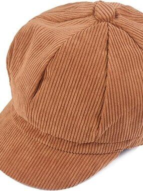 Retro Newsboy Paperboy Gatsby Cabbie Painter Cap Hat Ribbed Trendy Apparel